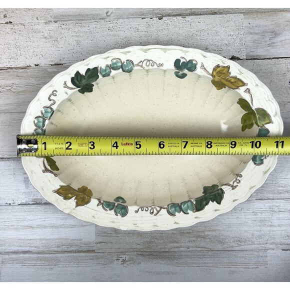 Vintage Vernon Ware Metlox Pottery California Vineyard Oval Serving Bowl 11" - Picture 4 of 4